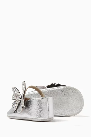 Crystal Butterfly Ballerina Shoes in Leather