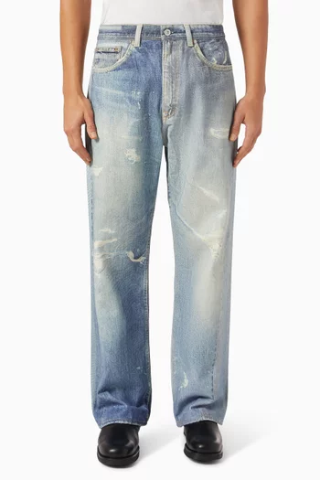 Third Cut Digital-print Jeans in Denim