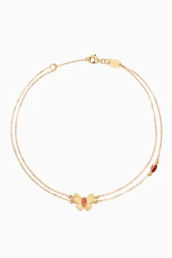 Farfasha Sunkiss Pink Tourmaline Anklet in 18kt Yellow Gold