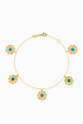 Farfasha Sunkiss Turquoise Anklet in 18kt Yellow Gold