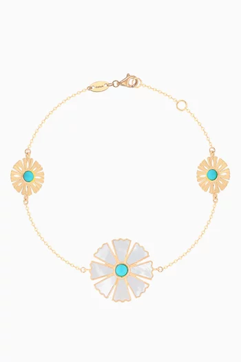Farfasha Sunkiss Turquoise Mother-of-Pearl Bracelet in 18kt Yellow Gold