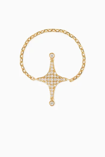 Star Pavé Diamond Ring in 18kt Yellow Gold