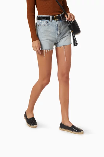 حذاء إسبادريل جلد ماعز بشعار الماركة