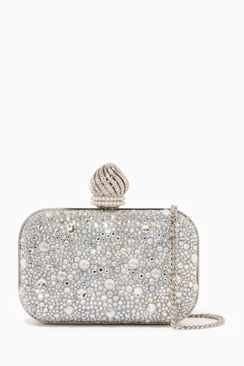 Micro Cloud Crystal-embellished Bag in Suede