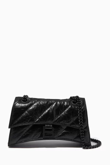 Small Crush Chain Shoulder Bag in Leather