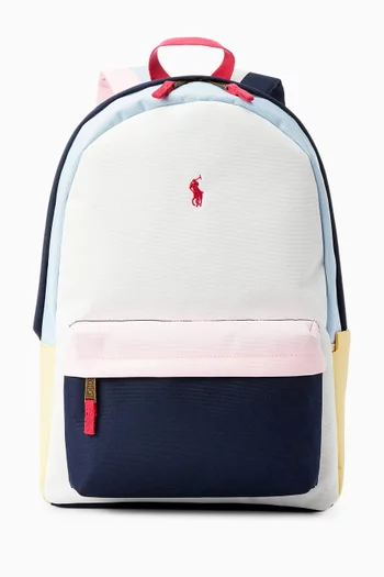 Micro Pony Colour-block Logo Backpack in Nylon