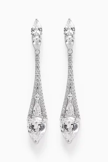 Starlight Crystal Pendant Drop Earrings in Sterling Silver