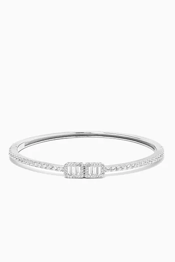 Baguette-cut Crystal Bracelet in Sterling Silver