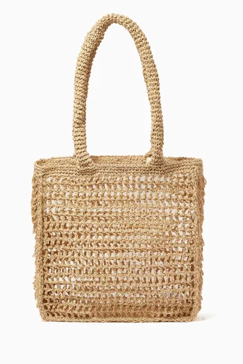 Tasseled Tote Bag in Paper Crochet