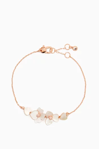 Precious Pansy Mother of Pearl Bracelet in Plated Metal