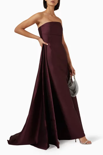 Tiffany Strapless Maxi Dress in Satin