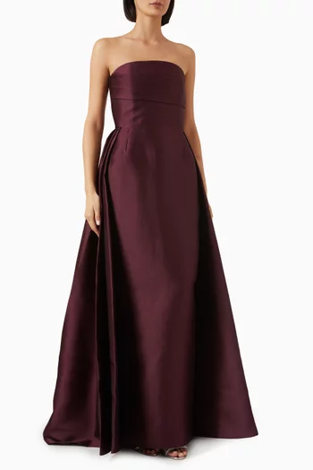 Tiffany Strapless Maxi Dress in Satin