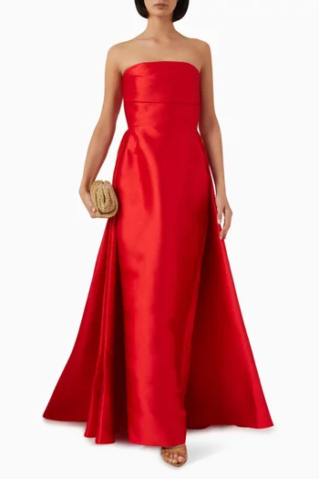 Tiffany Strapless Maxi Dress in Satin