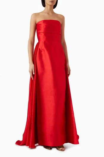 Tiffany Strapless Maxi Dress in Satin