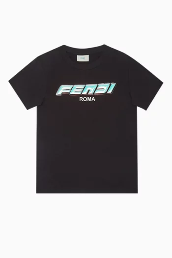 Contrasting Logo Print T-shirt in Cotton