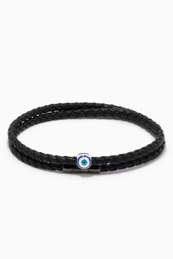 سوار بحلية عين الحسود من شريط مجدول معاد تدويره