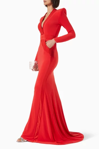 فستان سهرة هيريس جيرسيه مطاطي