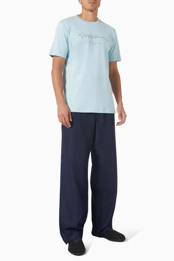 Signature Embroidered T-shirt in Cotton