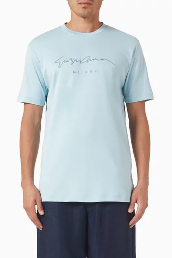 Signature Embroidered T-shirt in Cotton