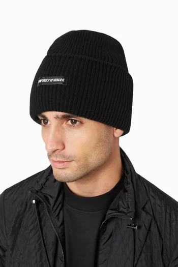 Small EA Logo Beanie in Knit