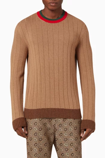 Web Sweater in Camel-hair Knit