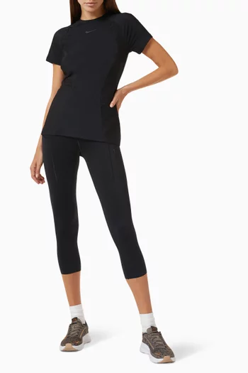 لغينغز جو على الخصر بتقنية Dri-FIT وحافة قصيرة جيرسيه مطاطي