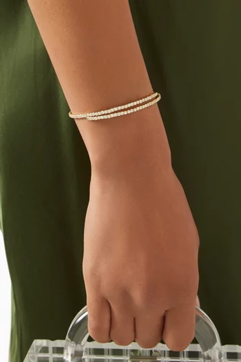 CZ Pavé Coil Open Bracelet in Rose Gold-plated Brass