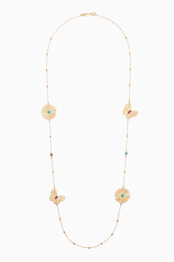 Farfasha Sunkiss Amethyst & Turquoise Necklace in 18kt Gold