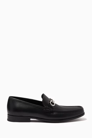 Gancini Reversible Ornament Moccasins in Leather
