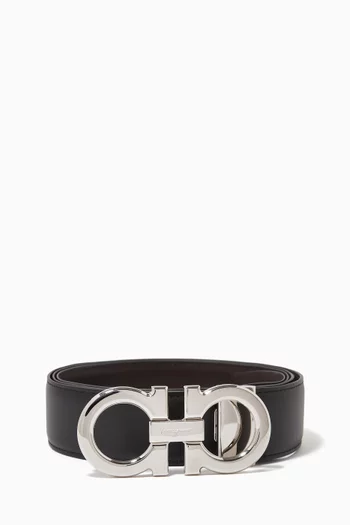 Gancini Buckle Reversible Belt in Calf Leather