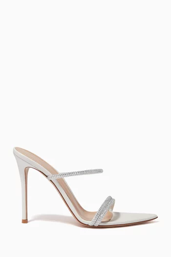 Cannes 105 Crystal-embellished Mules in Suede