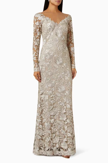 Long-sleeve Maxi Dress in Lace