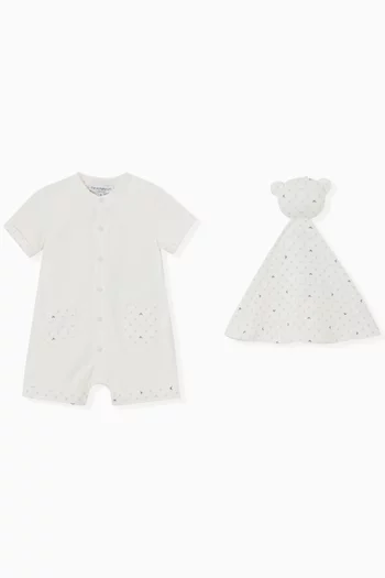 Logo Romper Set in Cotton