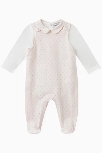 Logo Sleepsuit Set in Cotton