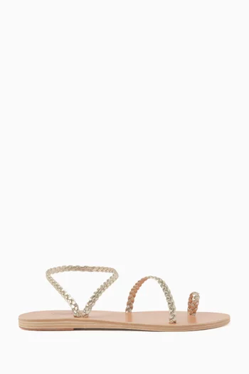 Eleftheria Braided Sandals in Nappa Leather