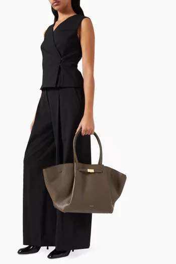 Large New York Tote Bag in Grained Leather