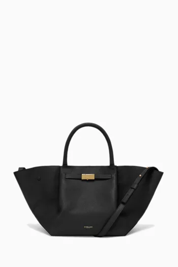 The Midi New York Tote Bag in Grained Leather