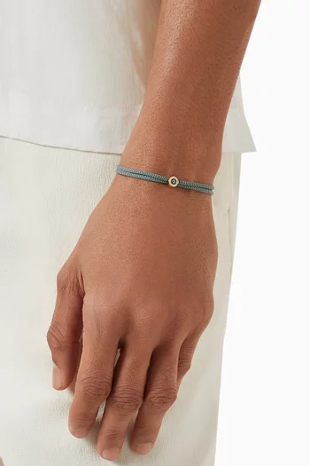 سوار أوبوس ميترك بتصميم حبل وحجر العقيق الأبيض مطلٍ بالذهب عيار 14