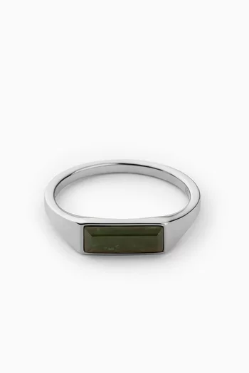 Thin Lennox Jasper Ring in Sterling Silver