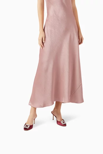 حذاء هانجيسيمو مفتوح من الخلف بكعب 70 ستان