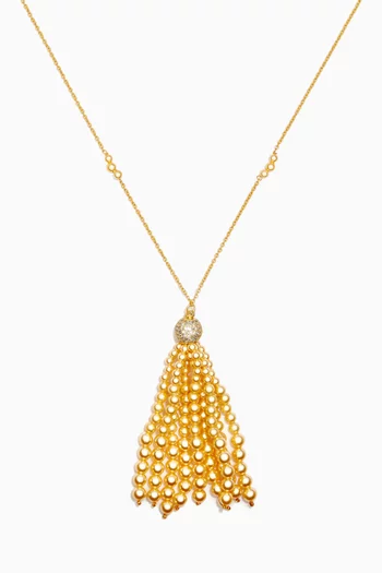 Selina Pearl Tassel Necklace in 18kt Gold-plated Sterling Silver