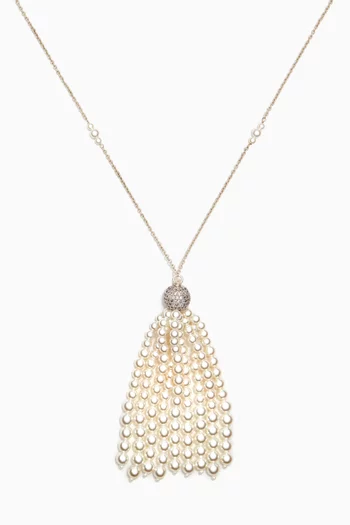 Selina Pearl Tassel Necklace in Sterling Silver