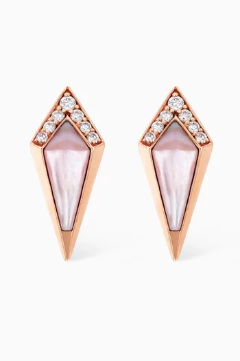 Junonia Diamonds & Mother of Pearl Studs in 18kt Rose Gold