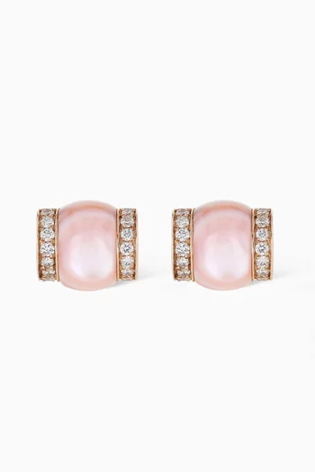 Cerith Diamond & Mother of Pearl Studs in 18kt Rose Gold
