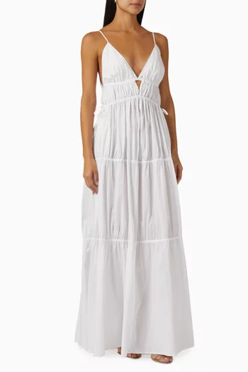 April Tiered Maxi Dress in Cotton