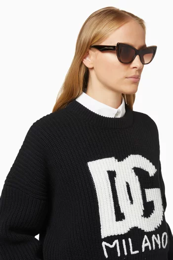 New Print Cat Eye Sunglasses in Acetate