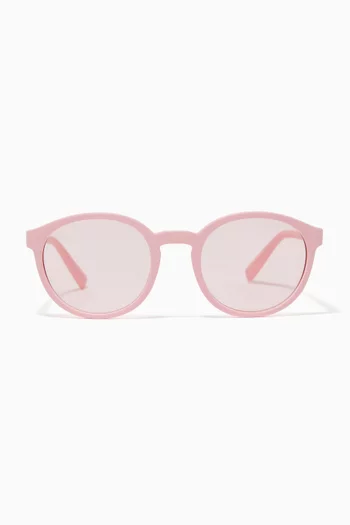 Matte Round Frame Sunglasses in Acetate
