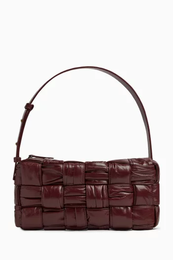 Brick Cassette Shoulder Bag in Intrecciato Plissé Leather