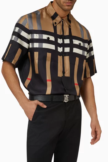 Reversible Monogram Belt in Leather