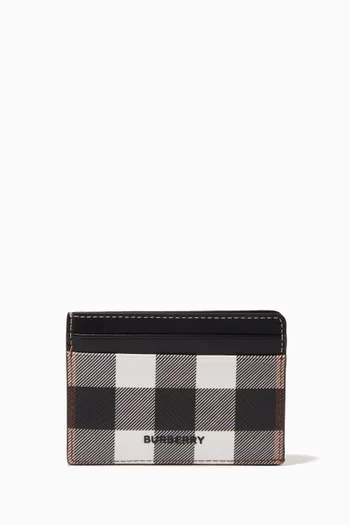 Card Case in Check E-canvas & Leather